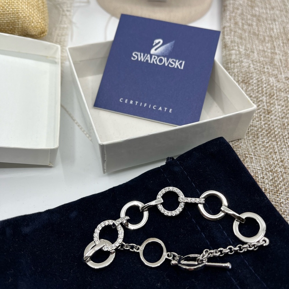 Genuine Vintage Swarovski Crystal Link Bracelet 8" Adjustable - Picture 11 of 16